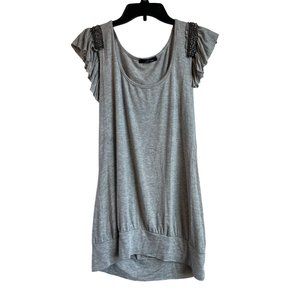 B'leev Grey Beaded Sleeve women Medium